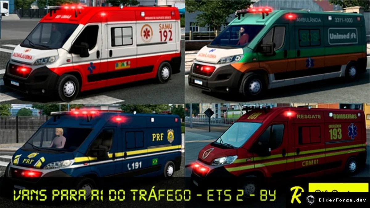Обложка мода: Бразильская скорая в трафик для Euro Truck Simulator 2 v1.1 (1.41.x)