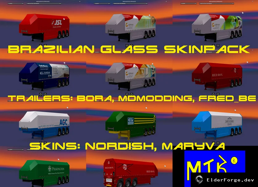 Обложка мода: Бразильские стеклянные прицепы для Euro Truck Simulator 2 – набор новых моделей