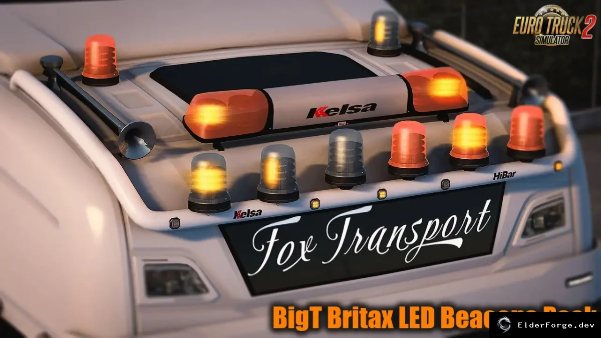 Обложка мода: Britax LED LightBar и маячки для Euro Truck Simulator 2 (версии 1.58‑1.59)