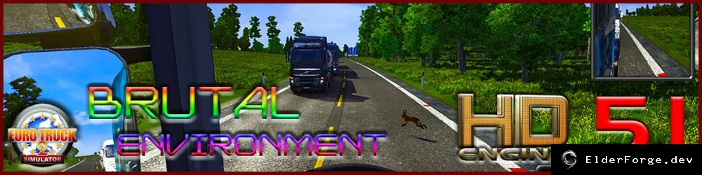 Обложка мода: Brutal Environment HD &amp; Sound Engine v5.1 – улучшенная графика и звук для Euro Truck Simulat…