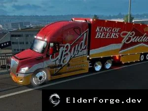 Обложка мода: Budweiser Combo‑скин для Freightliner Cascadia 2018 + прицеп Schmitz – мод для ETS2