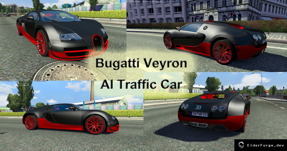 Обложка мода: Bugatti Veyron AI Traffic Car – автомобиль в AI‑трафик ETS2