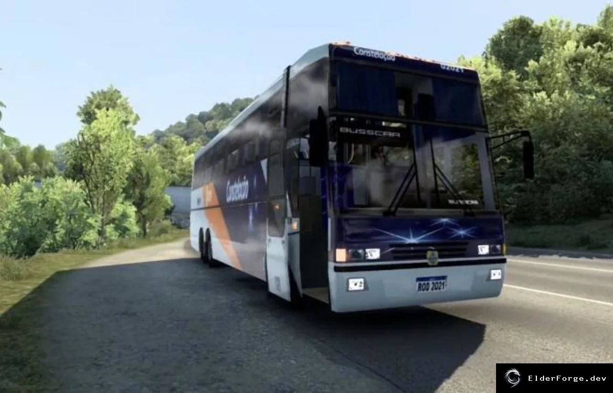 Обложка мода: Busscar Jumbuss 380 T Scania – автобус с анимацией и улучшенными звуками для ETS2