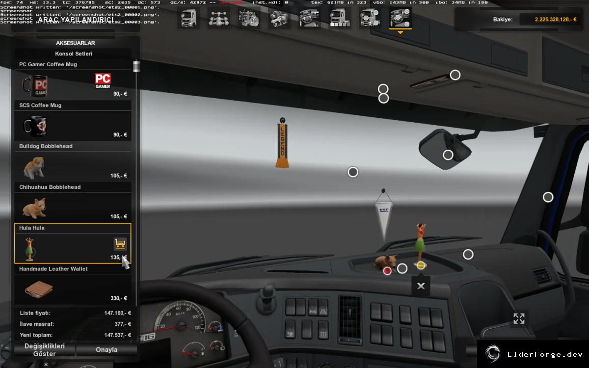 Обложка мода: Cabin Accessories Pack – новые аксессуары для кабины в Euro Truck Simulator 2