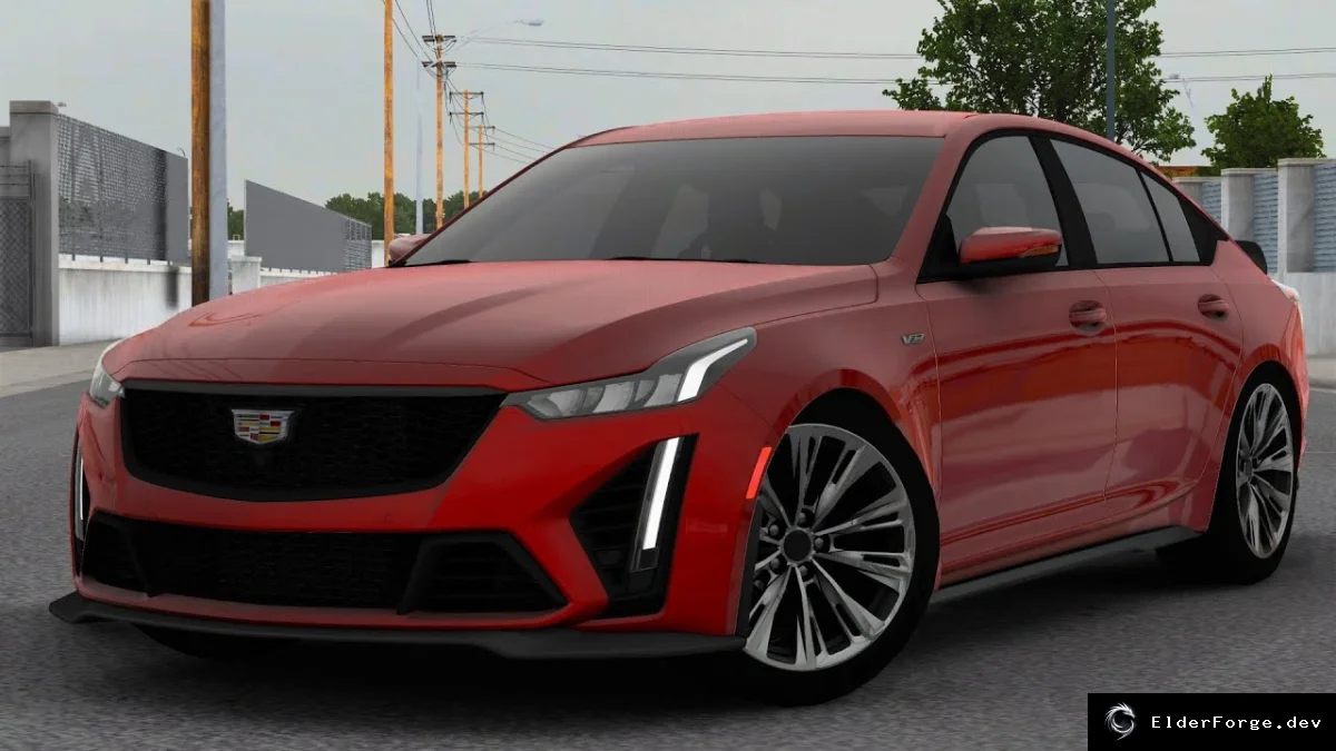 Обложка мода: Cadillac CT5‑V Black Wing 2022 для Euro Truck Simulator 2 – реалистичный седан