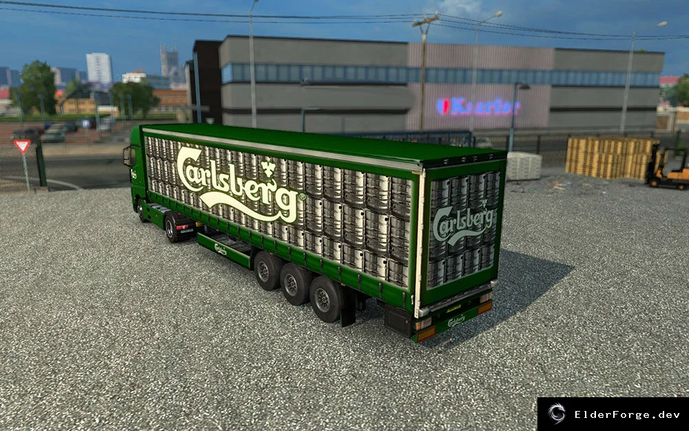 Обложка мода: Carlsberg Combo Pack – скин кабин Mercedes MP4 и автономный прицеп для ETS2