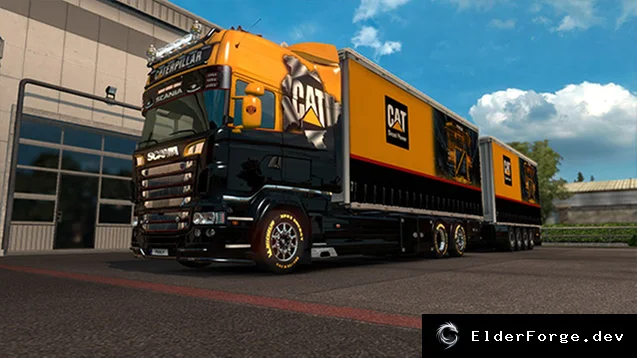 Обложка мода: CAT Skin для tandem Profi_Liner в Euro Truck Simulator 2 (ETS2 1.25)