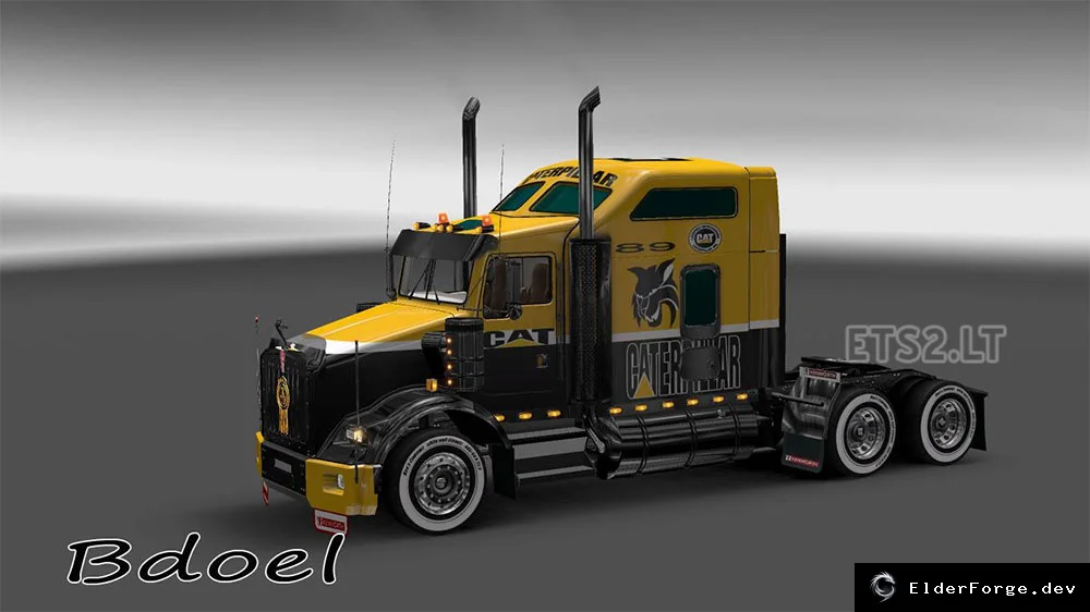 Обложка мода: Caterpillar skin для Kenworth T800 – новый внешний вид в ETS2
