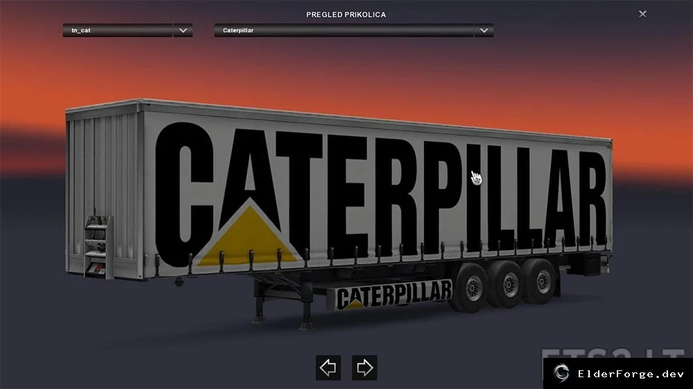 Обложка мода: Caterpillar Trailer для Euro Truck Simulator 2 – новый прицеп в ETS2