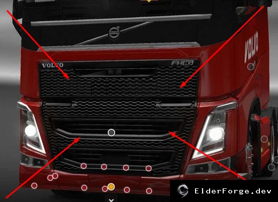 Обложка мода: Черная решётка для Volvo – стильный внешний вид в ETS2