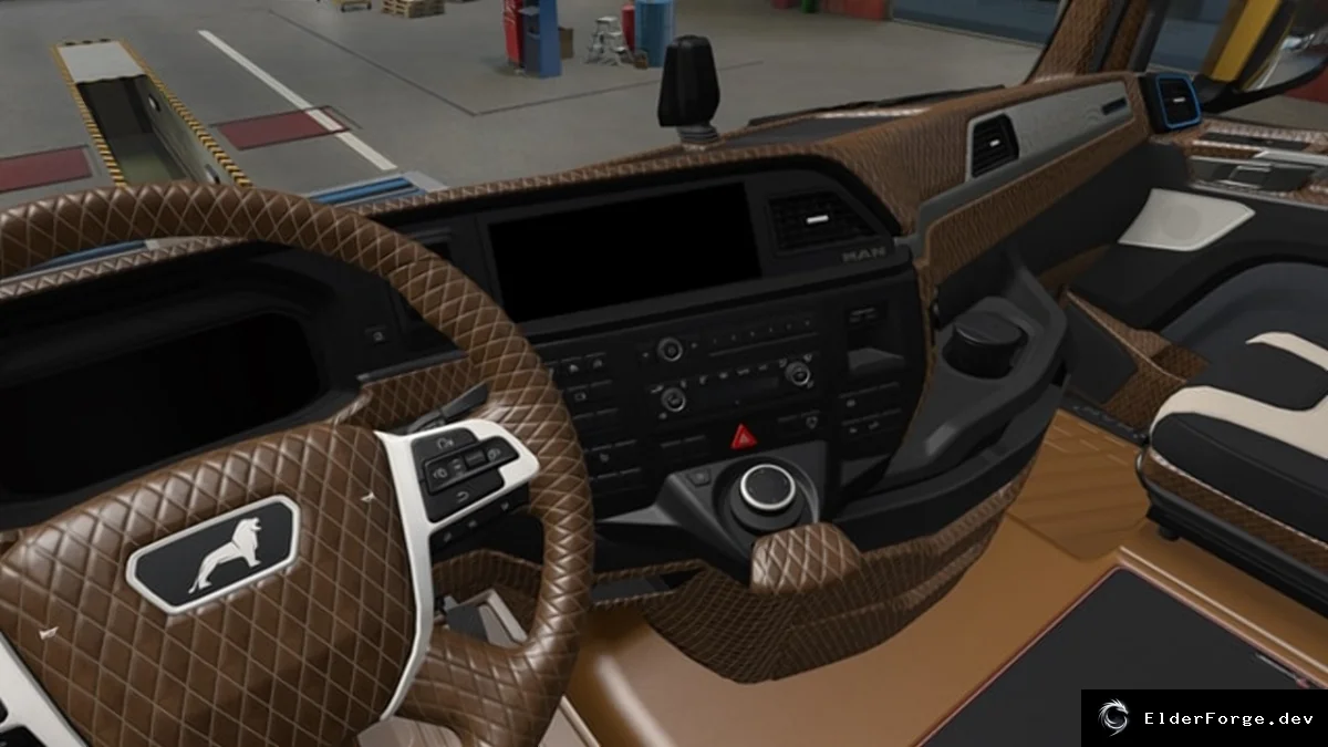Обложка мода: Черно‑бежевый интерьер MAN TGX 2020 для Euro Truck Simulator 2