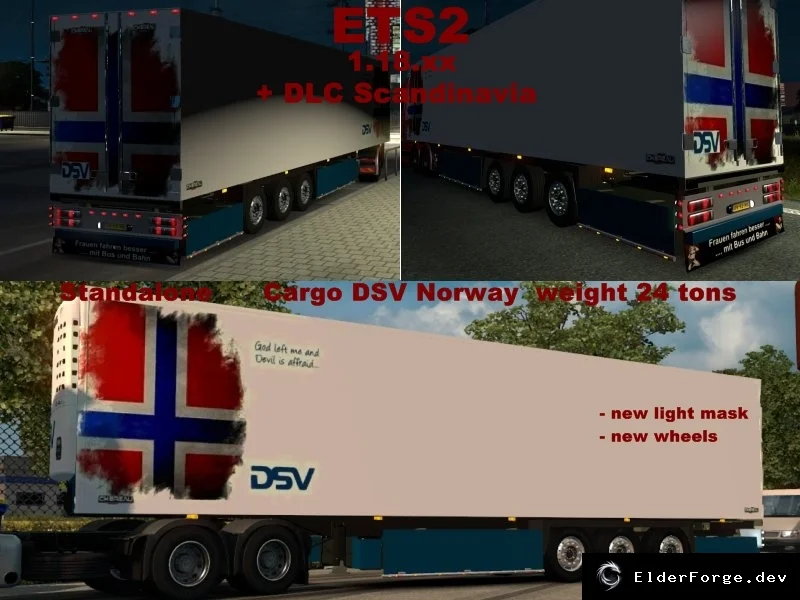 Обложка мода: Chereau DSV Norway – автономный прицеп для Euro Truck Simulator 2