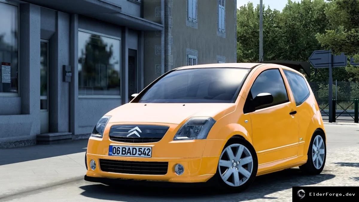 Обложка мода: Citroen C2 для Euro Truck Simulator 2 – два двигателя, уникальный интерьер и звук