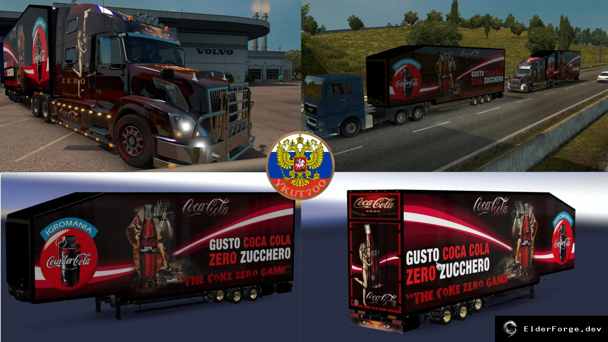 Обложка мода: Coca Cola Combo Skin Pack для Volvo VNL 780 – ETS2
