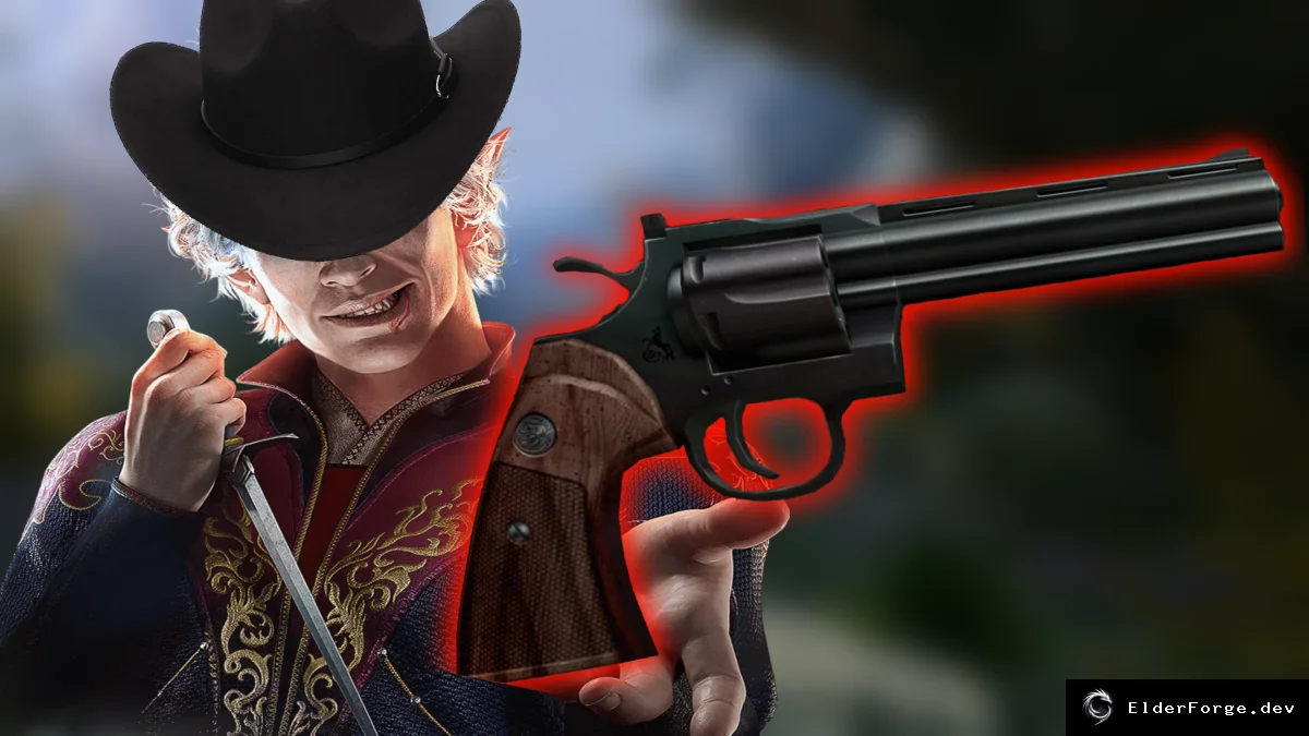Обложка мода: Colt Python – мощный шести‑зарядный револьвер для Baldur's Gate 3