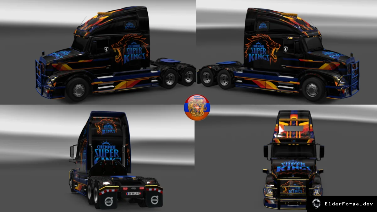 Обложка мода: Combo Skin Pack Super King для Volvo VNL 670 – три металлических оттенка (ETS2)