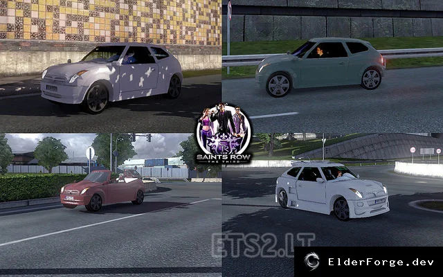 Обложка мода: Compact Auto In Traffic – компактный автомобиль из Saints Row 3 для Euro Truck Simulator 2