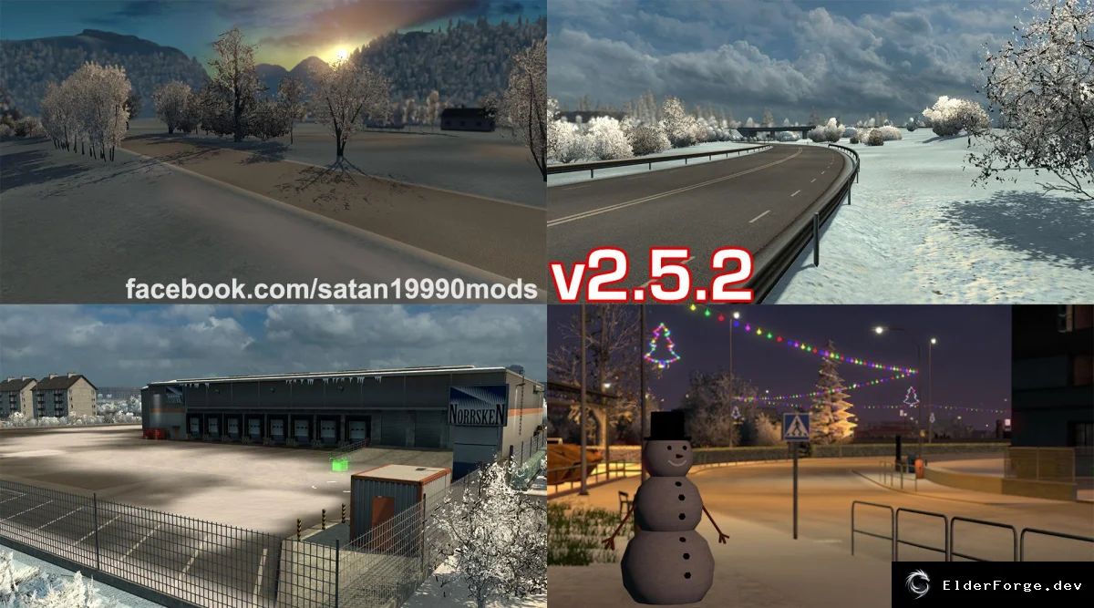 Обложка мода: Complete Winter Mod Patch v2.5.2 для Euro Truck Simulator 2 – улучшенная зима