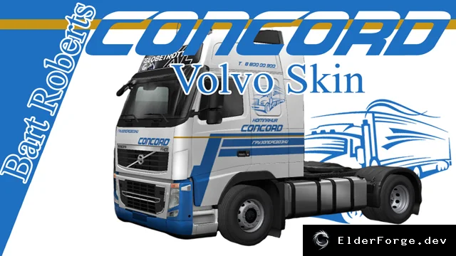 Обложка мода: Concord Volvo Skin для Euro Truck Simulator 2 – новые краски FH16