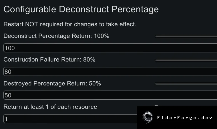 Configurable Deconstruct Percentage – гибкая настройка возврата ресурсов в RimWorld