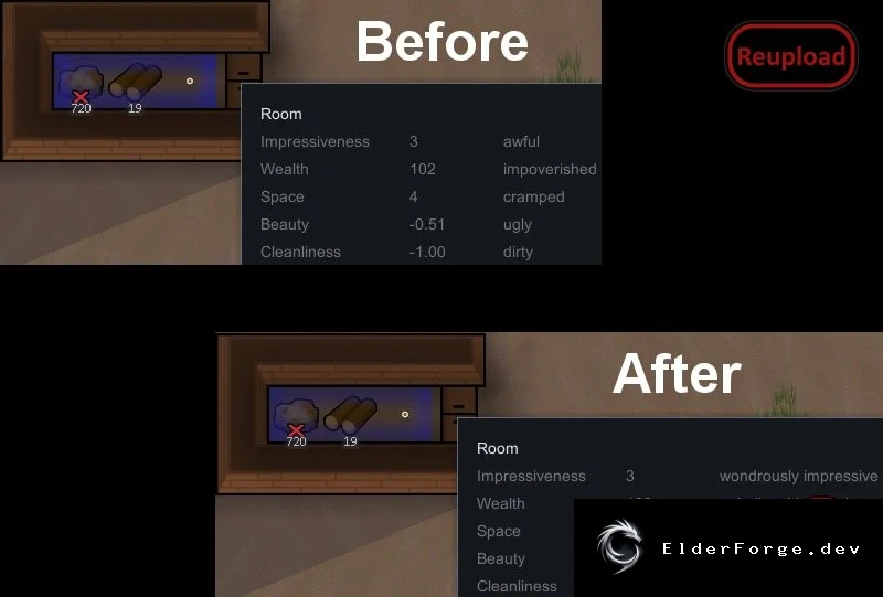 Configurable Room Stats – настройка характеристик помещений в RimWorld