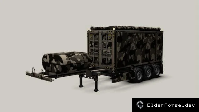 Обложка мода: Container G3 Military Gooseneck – 3‑цветный прицеп 15 т для Euro Truck Simulator 2