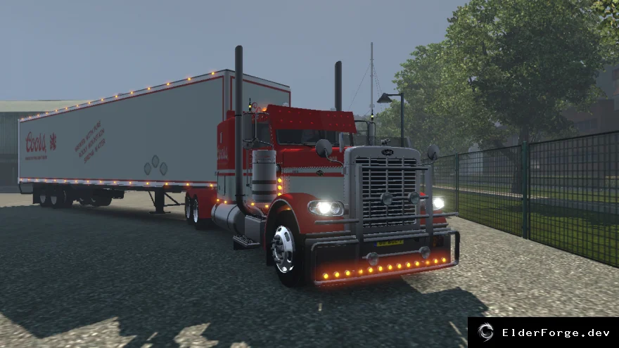 Обложка мода: Coors Skin для Peterbilt 389 и американского прицепа – мод для Euro Truck Simulator 2