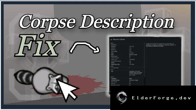 Corpse Description Fix – полные сведения о трупах животных в RimWorld