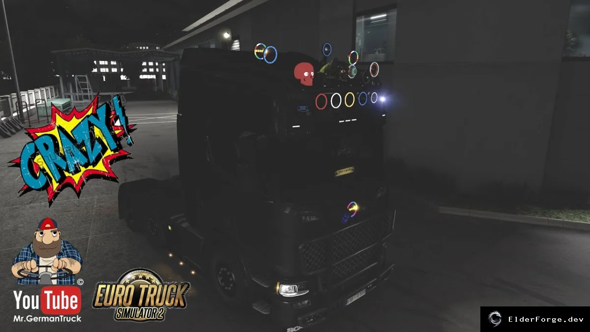 Обложка мода: Crazy &amp; Funny Феерические Огни для ETS2 – новые цвета, галогены и аксессуары 1.39.x