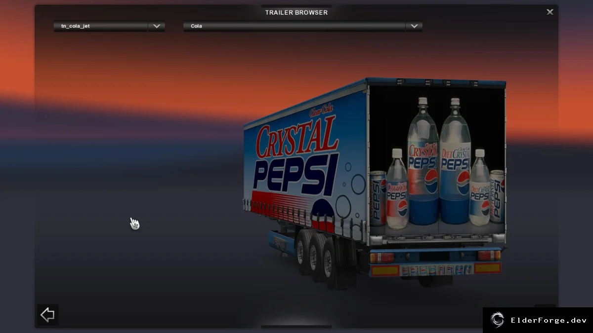 Обложка мода: Crystal Pepsi v1 – Прицеп для Euro Truck Simulator 2