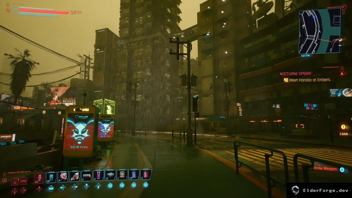 Custom Quickslots: слоты для гранат, предметов и киберспособностей в Cyberpunk 2077