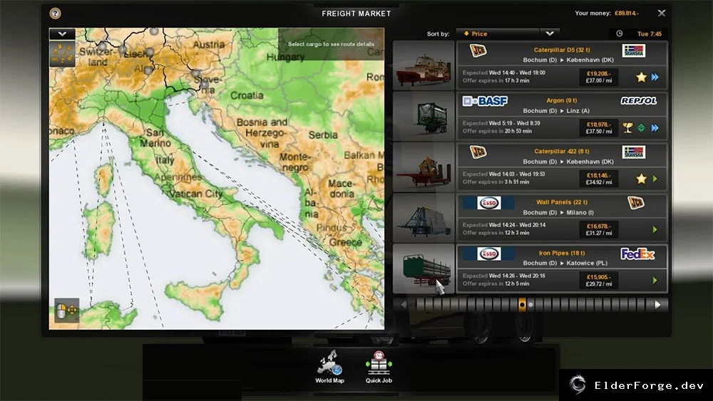 Обложка мода: Цветная подложка карты для Euro Truck Simulator 2 (ETS2) – World Map