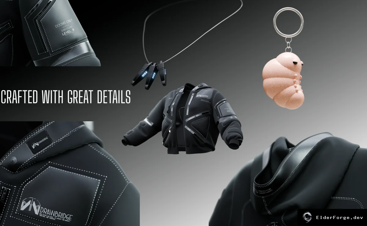 Обложка мода: Cyberpunk 2077: DS2 Jacket, Bodysuit и Женское Ожерелье – Тематика Dark Souls 2