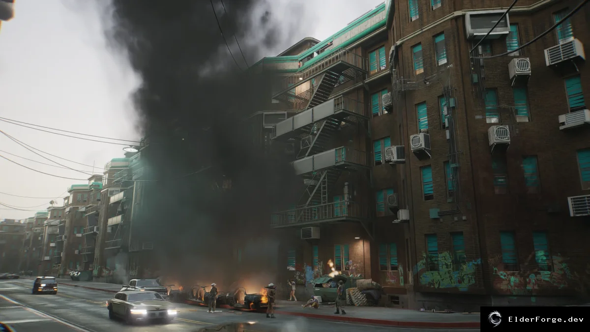 Обложка мода: Cyberpunk 2077: Дымовые эффекты от взрывающихся машин