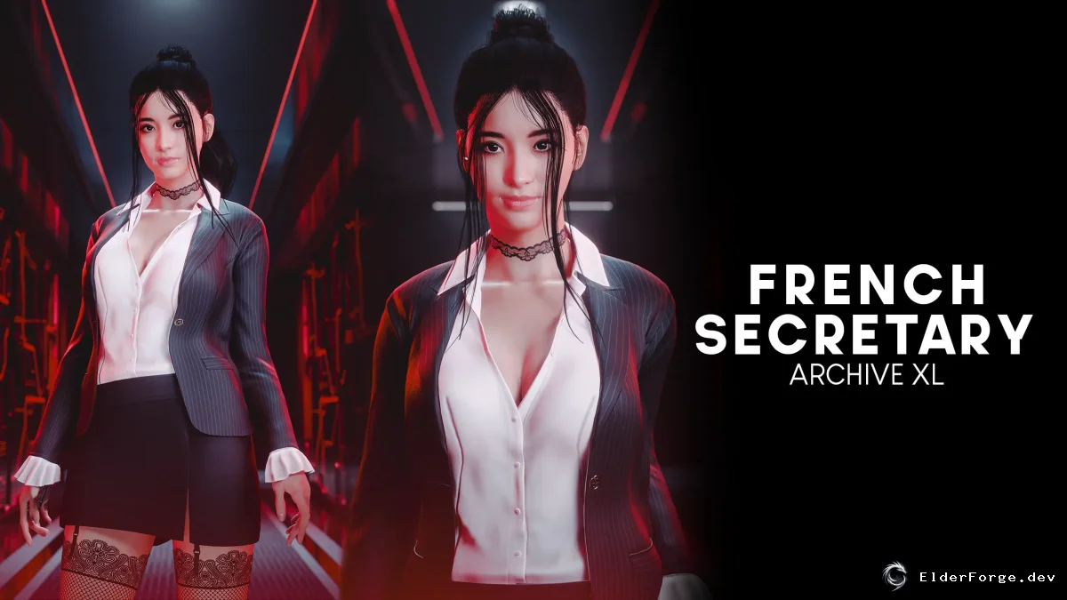 Обложка мода: Cyberpunk 2077: French Secretary Outfit – стильные костюмы для любого тела