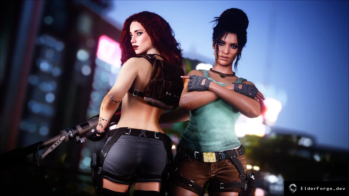 Обложка мода: Cyberpunk 2077: комплект одежды Лары Крофт для женского Ви