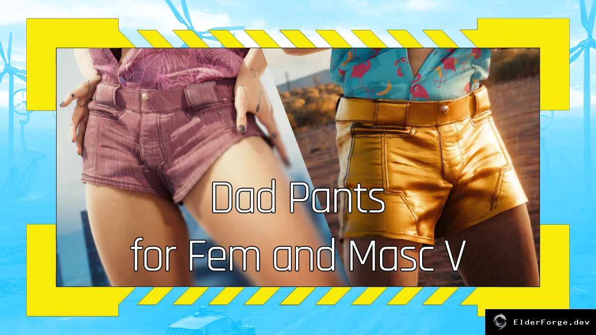 Обложка мода: Cyberpunk 2077: Крутые брюки и шорты Funky Dad Pants
