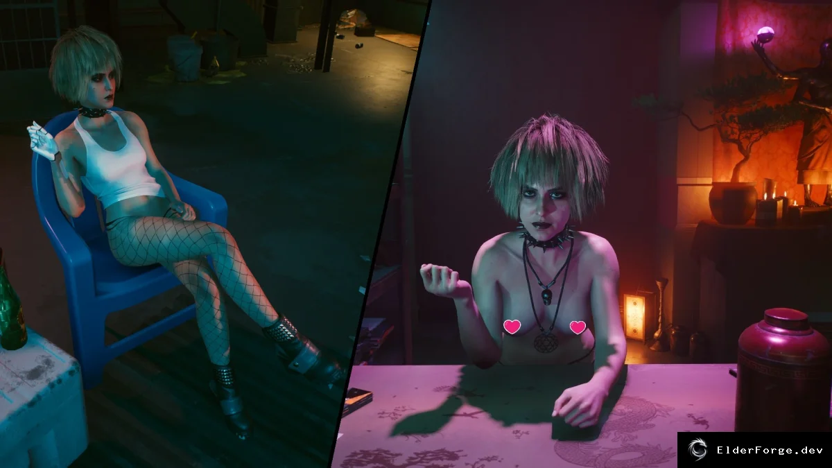 Обложка мода: Cyberpunk 2077: Обнажённая Мисти и набор новых костюмов