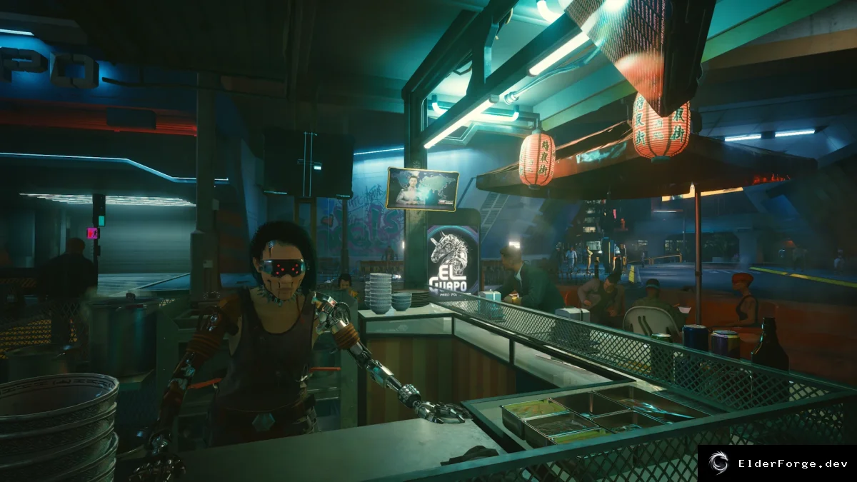 Обложка мода: Cyberpunk 2077: Поставщик еды в киоске H10 – новые продукты и напитки