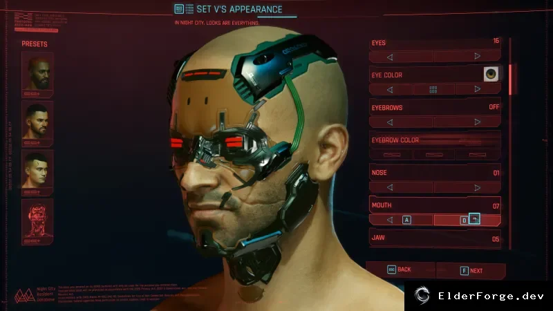 Обложка мода: Cyberpunk 2077 – Расширенная настройка внешности Ви (мужской)