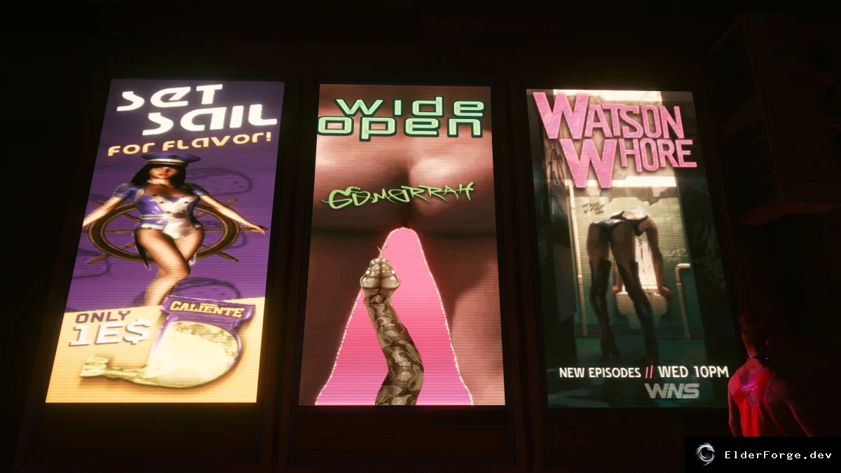 Обложка мода: Cyberpunk 2077: Реклама 18+ – более откровенные баннеры и постеры