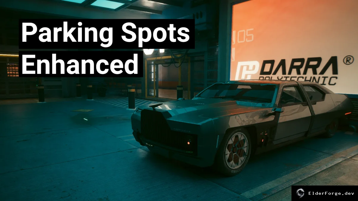 Обложка мода: Cyberpunk 2077: Улучшенные парковочные места – авто появляются у квартиры