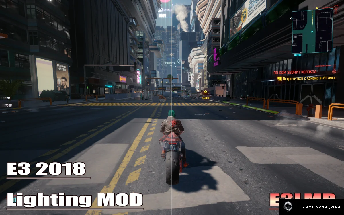 Обложка мода: Cyberpunk 2077: Визуальный стиль E3 2018 – полное восстановление графики