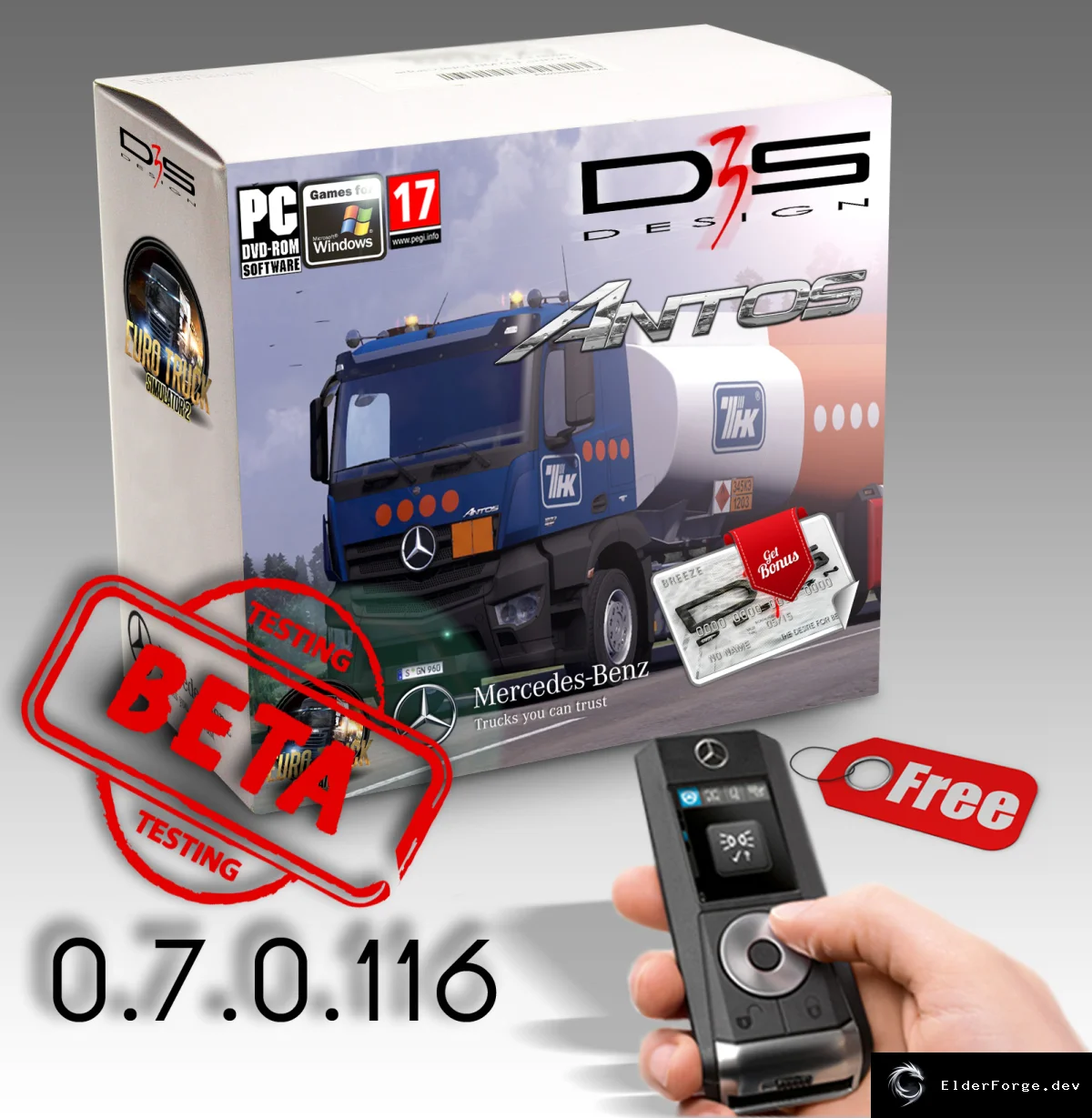 Обложка мода: D3S Design MB Antos 2012 – midPoly модель для Euro Truck Simulator 2 (Beta)