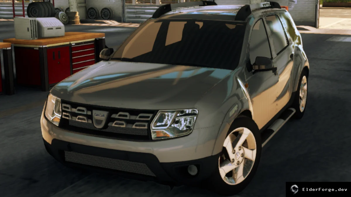 Обложка мода: Dacia Duster 2014 для Euro Truck Simulator 2 – полные звуки, интерьер и кастомные колёса