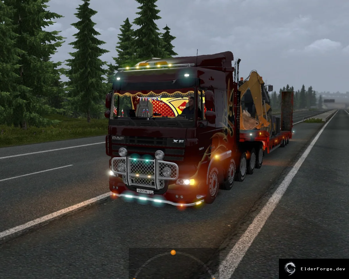 Обложка мода: DAF 10x6 с салоном и светом – мод для Euro Truck Simulator 2