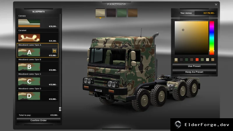 Обложка мода: DAF Crawler &amp; High Lift – Камуфляжный мод для Euro Truck Simulator 2