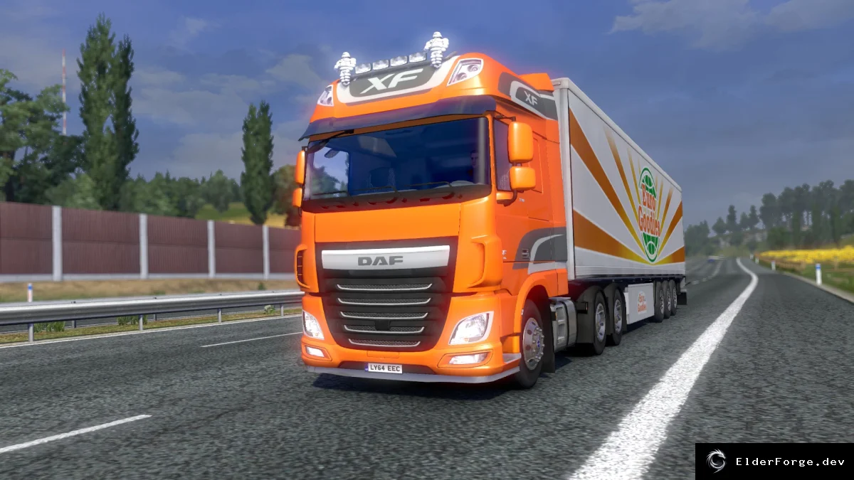 Обложка мода: DAF Euro 6 для Euro Truck Simulator 2 – улучшенная модель 6x2 с подъемной осью
