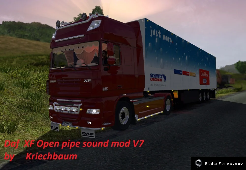 Обложка мода: DAF Open Pipe Sound V7 – реальный звук двигателя для DAF XF в ETS2
