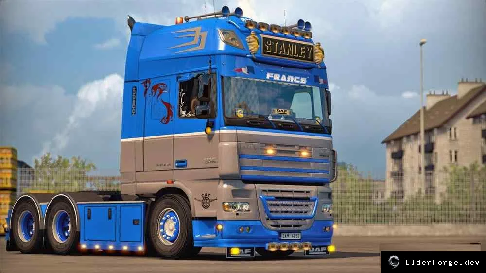 Обложка мода: DAF XF 105 для ETS2 – обновление V1.4 с новыми рулевыми колонками и светом